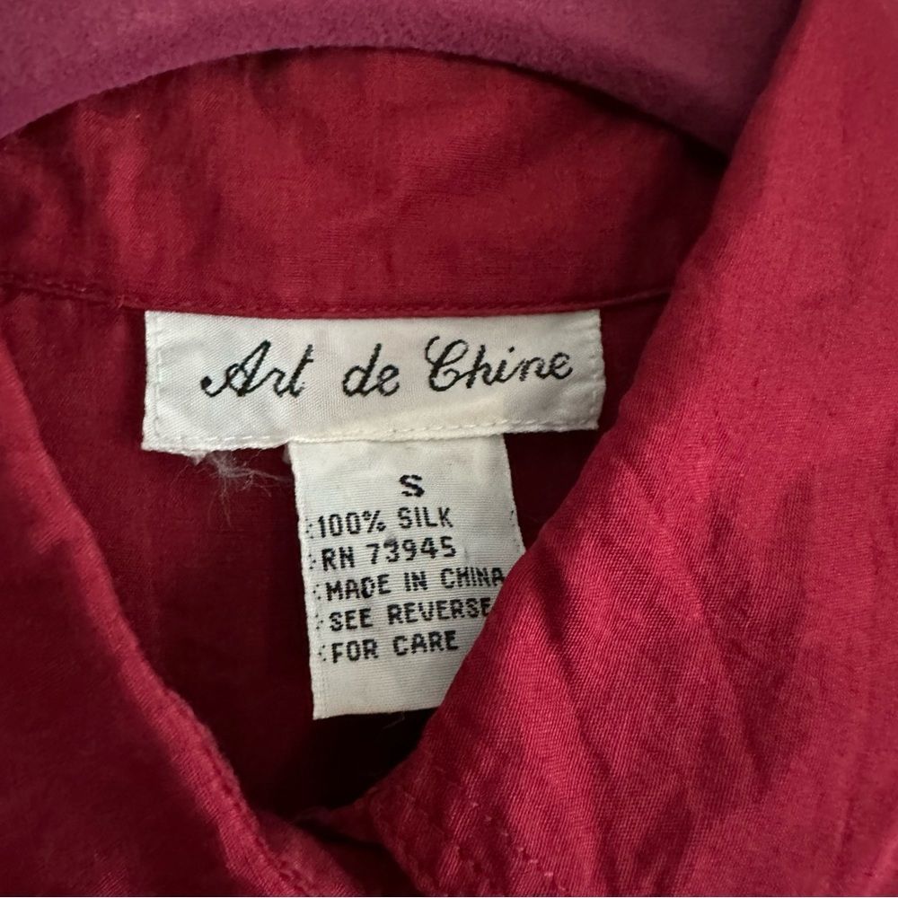 Vintage 100% Silk Button Down Shirt - Picture 2 of 9